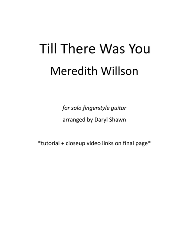 Till There Was You (arr. Daryl Shawn)