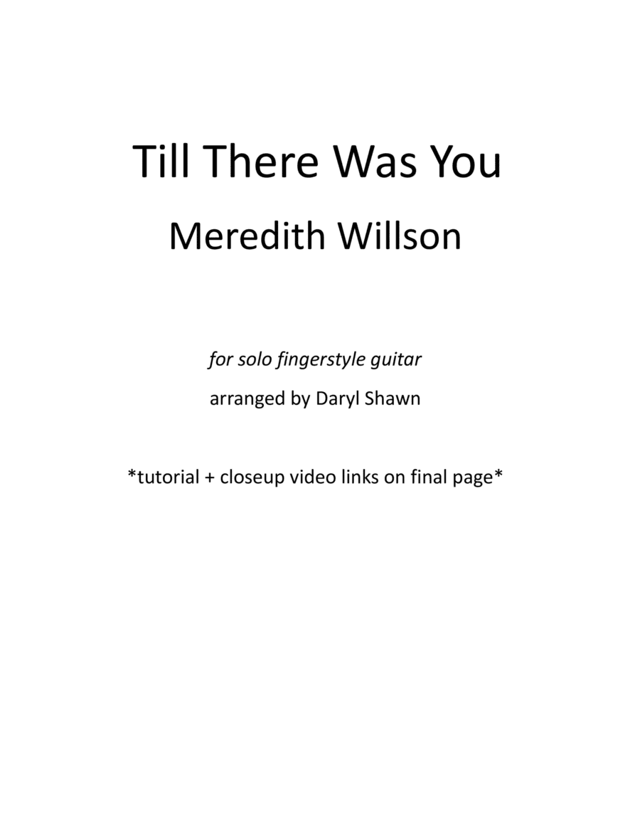 Till There Was You (arr. Daryl Shawn)