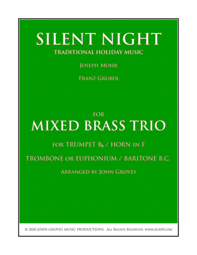 Silent Night - Trumpet, Horn, Trombone (Brass Trio) (arr. John Groves)