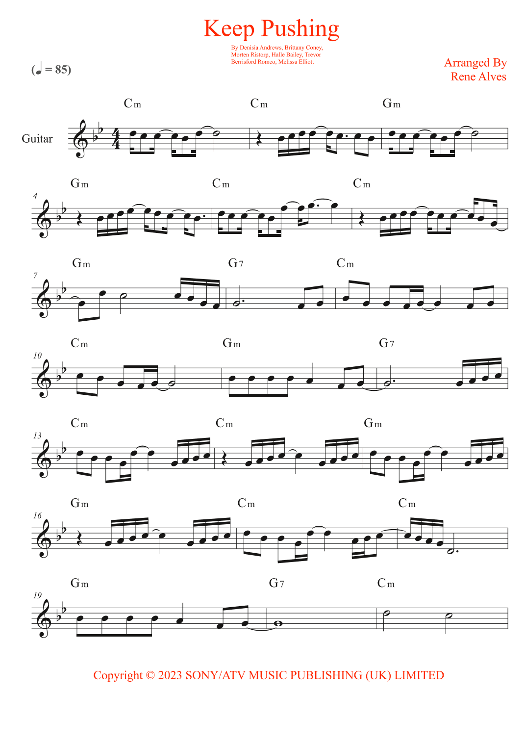 Keep Pushing (arr. Rene Alves)