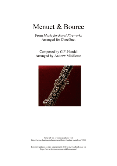 Menuet & Bouree arranged for Oboe Duet (arr. Andrew Middleton)