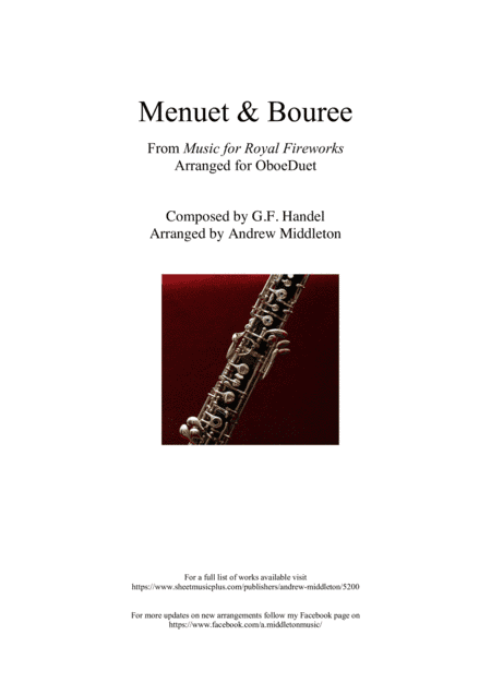 Menuet & Bouree arranged for Oboe Duet (arr. Andrew Middleton)