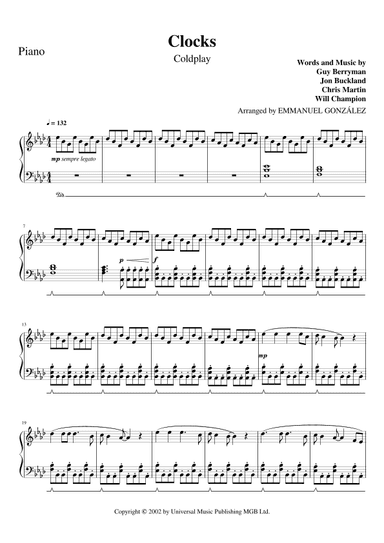 Clocks (arr. Emmanuel González)