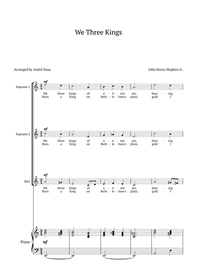 We Three Kings (arr. André Nusa)