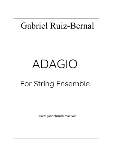 ADAGIO for string ensemble. Conductor score and all parts