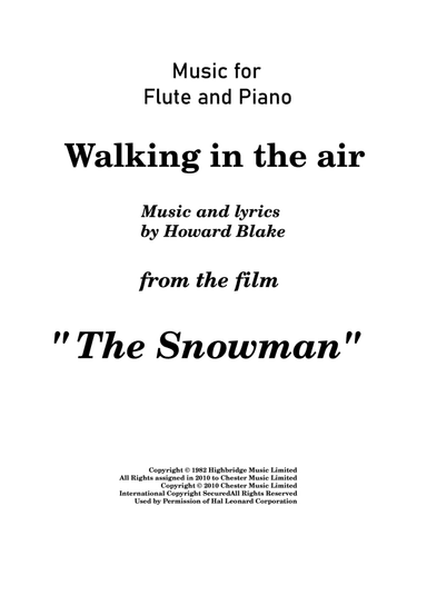 Walking In The Air (arr. Glenn Martin)