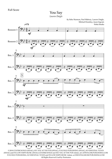 You Say (arr. Fabio Britto)