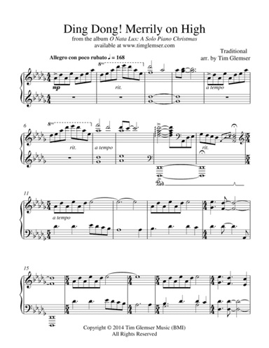 Ding Dong! Merrily on High (arr. Tim Glemser)