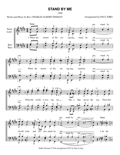 STAND BY ME by Rev. CHARLES A. TINDLEY (arr. Paul A. Jorg)