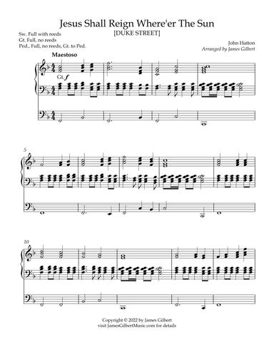 Jesus Shall Reign Where'er The Sun (arr. James Gilbert)