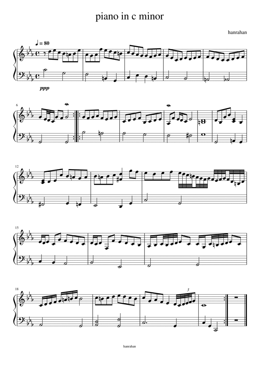 Piano in c minor