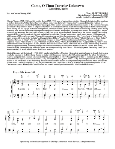 Come, O Thou Traveler Unknown (Wrestling Jacob) (arr. Lyndell Leatherman)