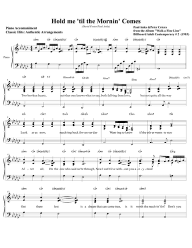 Hold Me 'til The Mornin' Comes (arr. Classic Hits: Authentic Arrangements)