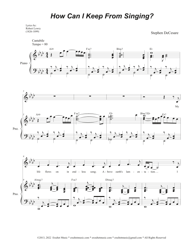 How Can I Keep From Singing? (Vocal solo)