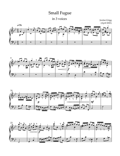 Small Fugue in 3 voices