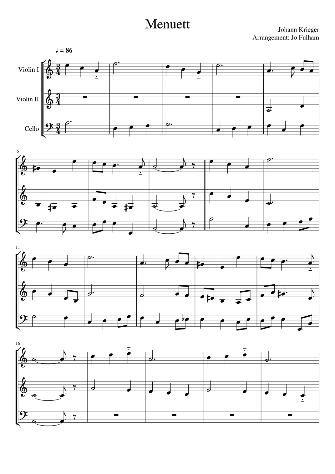 Menuett (arr. Jo Fulham)
