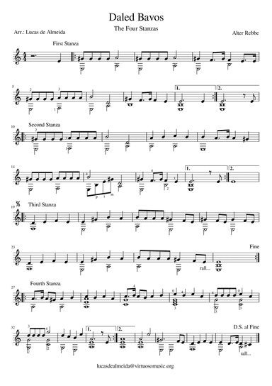 Daled Bavos (Four Stanzas) (arr. Lucas de Almeida)