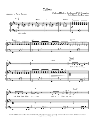 Yellow (arr. Aaron Gardner)