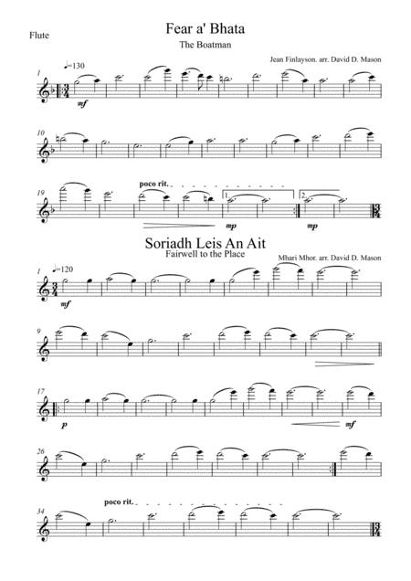 5 Scottish Gaelic Airs for Flute Duet+Piano (arr. David D. Mason)