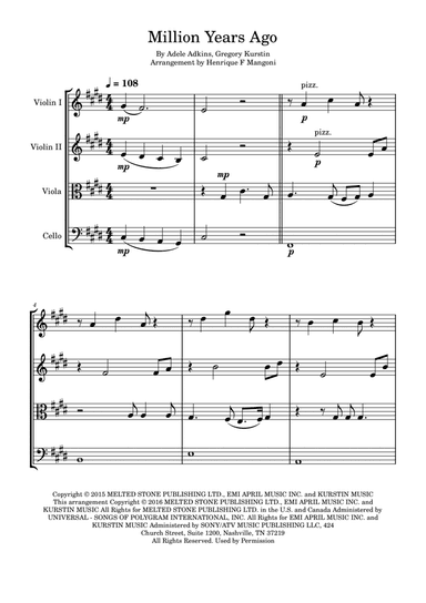 Million Years Ago (arr. Henrique F Mangoni)