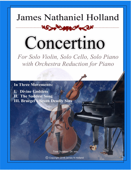 Concertino for Solo Violin, Solo Cello, Solo Piano and Orchestra (Orchestra Reduction and Parts)