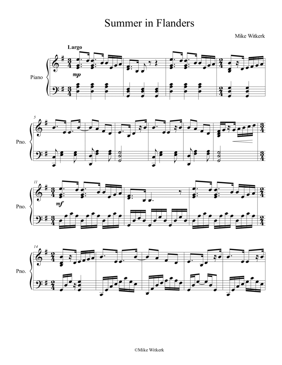 Mike Witkerk - Summer in Flanders (Piano)