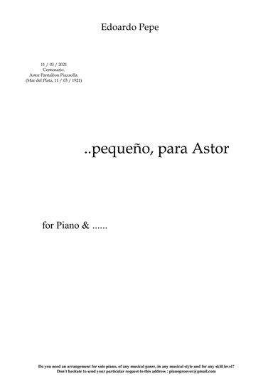 ...pequeño, para Astor