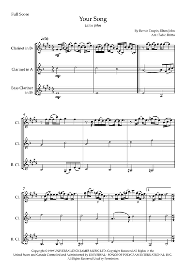 Your Song (arr. Fabio Britto)