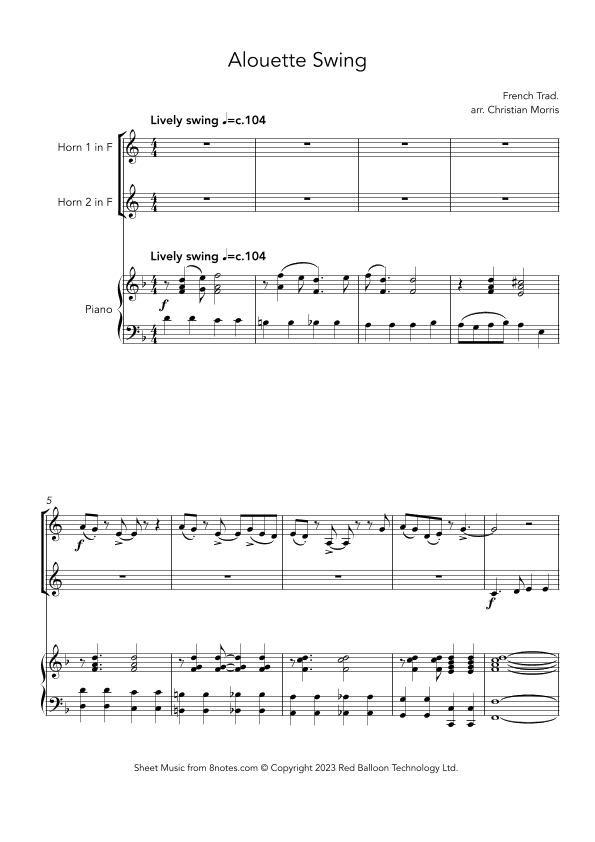 Alouette Swing (arr. Christian Morris)