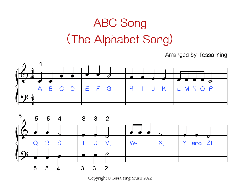 ABC Alphabet Song (arr. Tessa Ying)