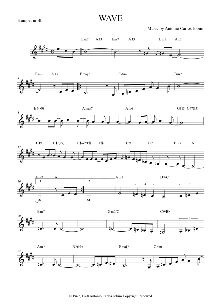 Wave (arr. The Sheet Music Library)