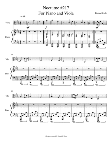 Nocturne #217 for Viola and Piano