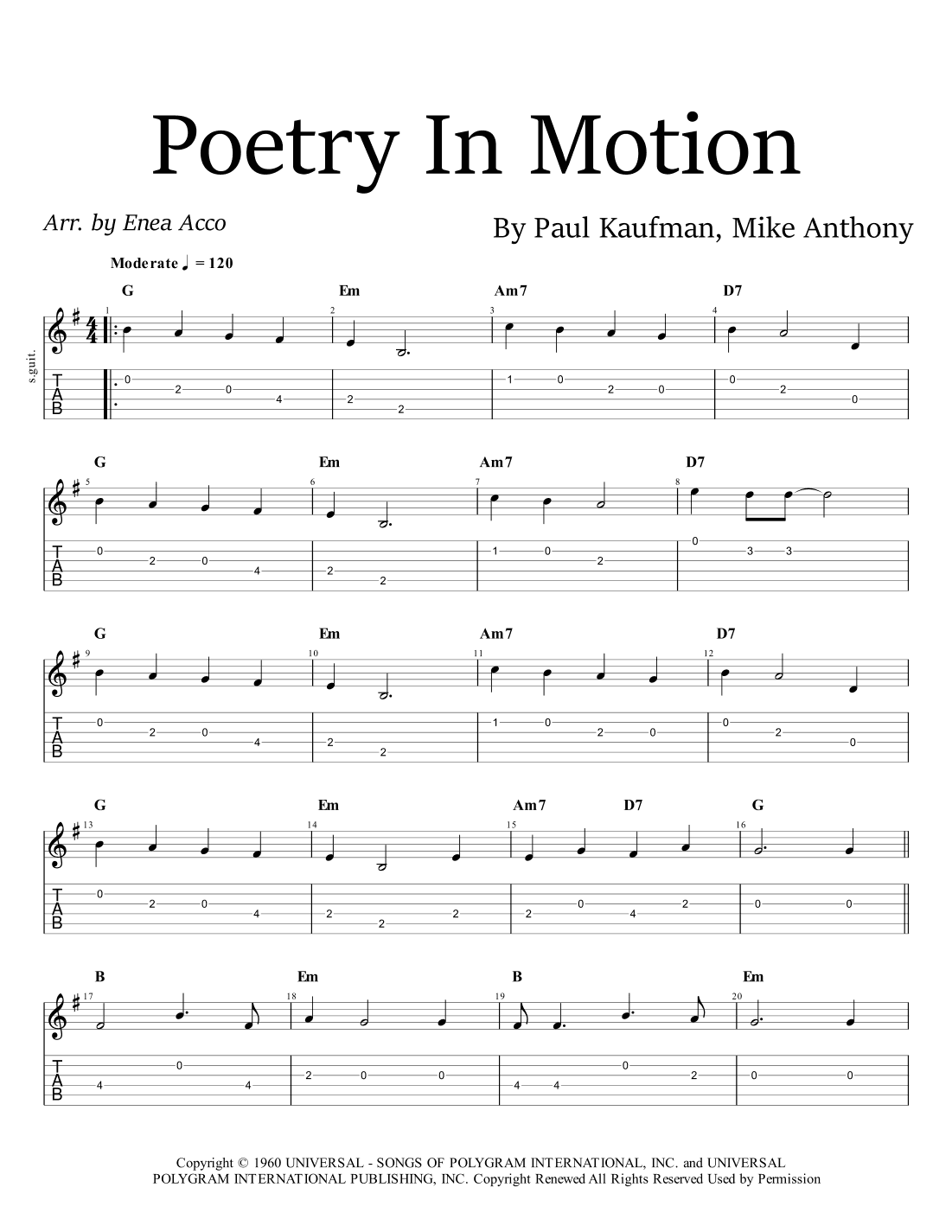 Poetry In Motion (arr. Enea Acco)