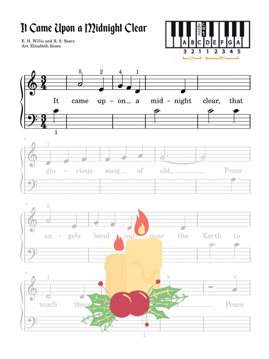It Came Upon a Midnight Clear - Primer Level (arr. Elizabeth Essex)