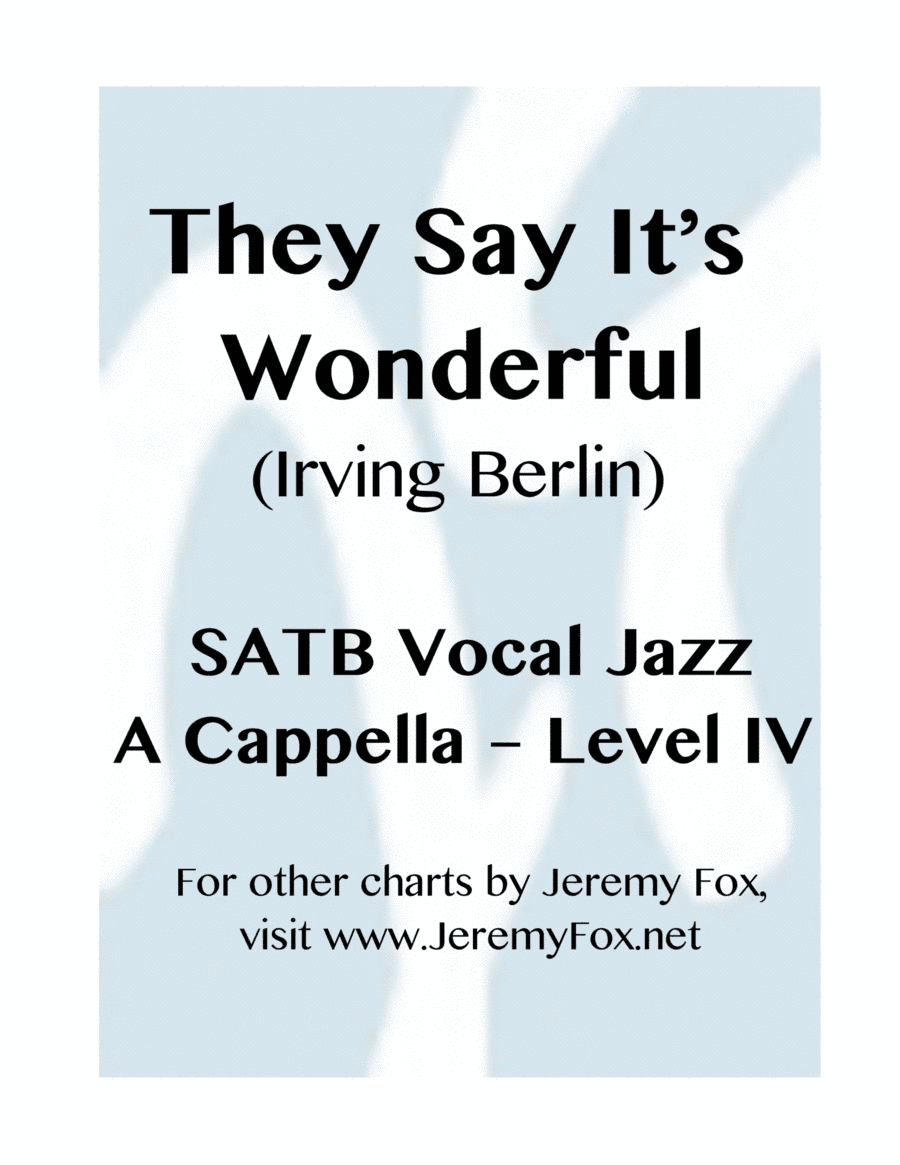They Say It''s Wonderful (arr. Jeremy Fox)