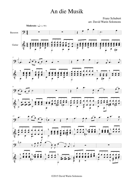 An die Musik for bassoon and guitar (arr. David Warin Solomons)