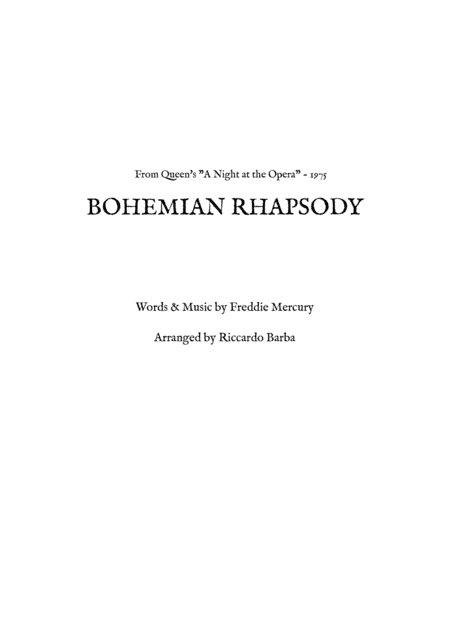 Bohemian Rhapsody (arr. Riccardo Barba)