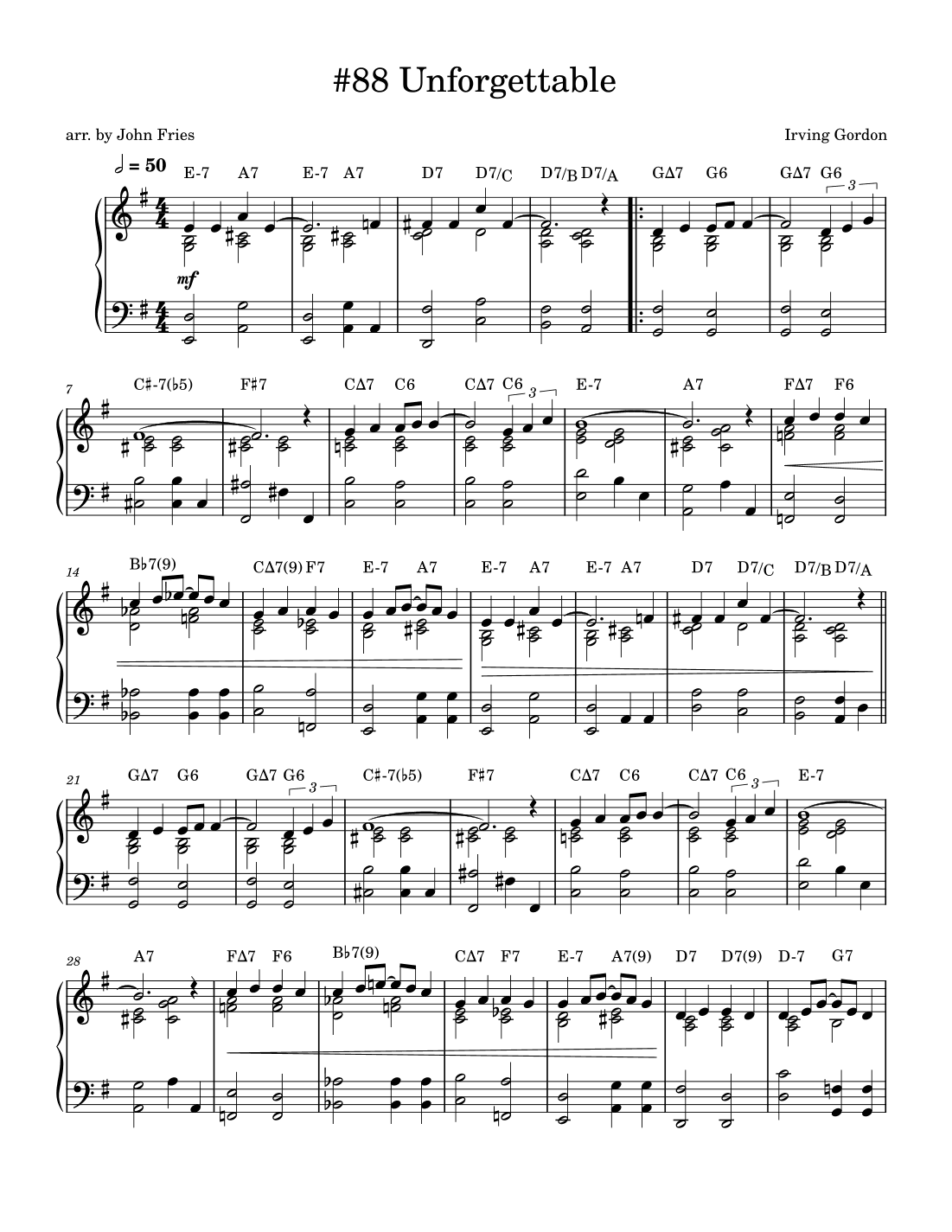 Unforgettable (arr. John Fries)