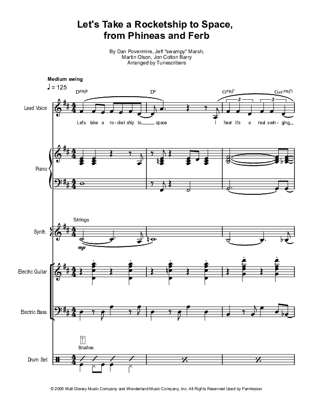 Let's Take a Rocketship to Space, from Phineas and Ferb (arr. Tunescribers)