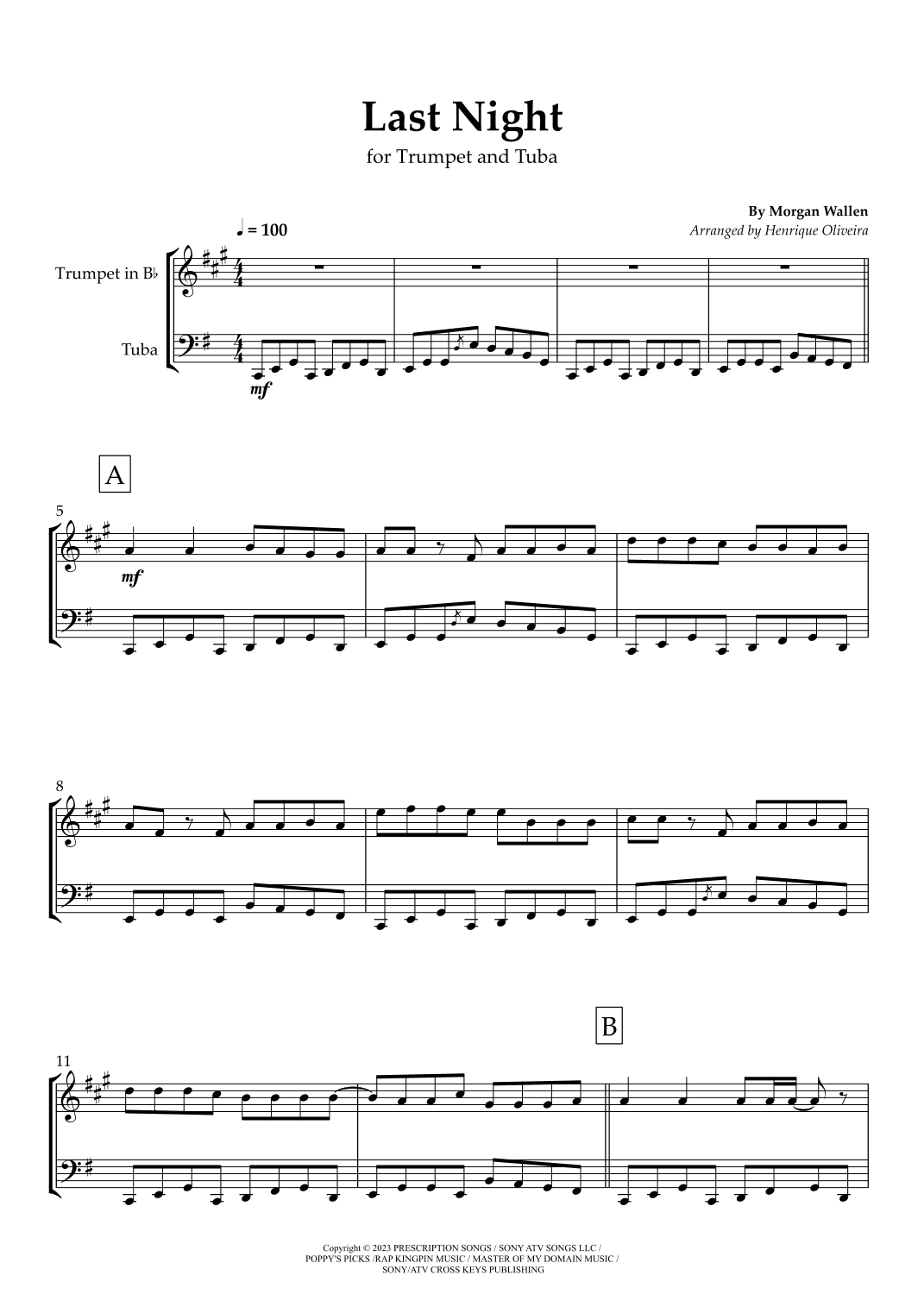Last Night (arr. Henrique Oliveira)