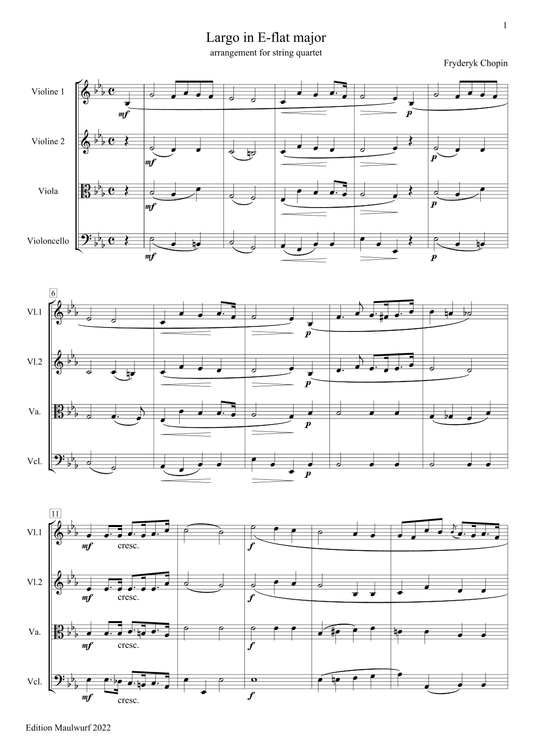 Largo in E-flat major (arr. Edition Maulwurf)