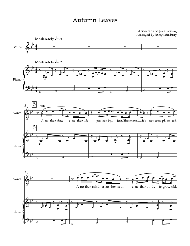 Autumn Leaves (arr. Joseph Stribrny)