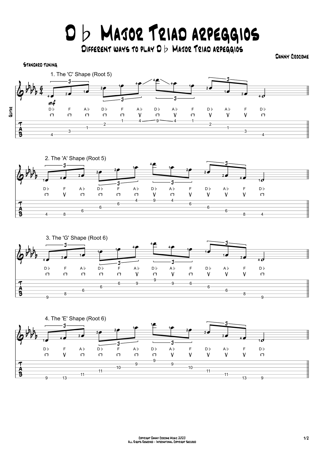 Db Major Triad Arpeggios (5 Ways to Play)