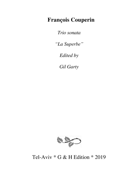 Trio sonata "La Superbe" (original version) (arr. Gil Garty)