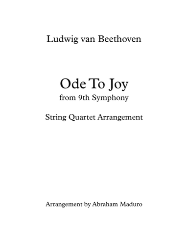 Beethoven´s Ode To Joy String Quartet (arr. Abraham Maduro)