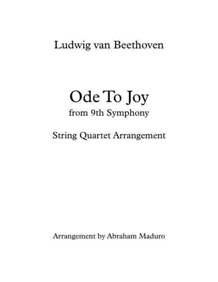 Beethoven´s Ode To Joy String Quartet (arr. Abraham Maduro)