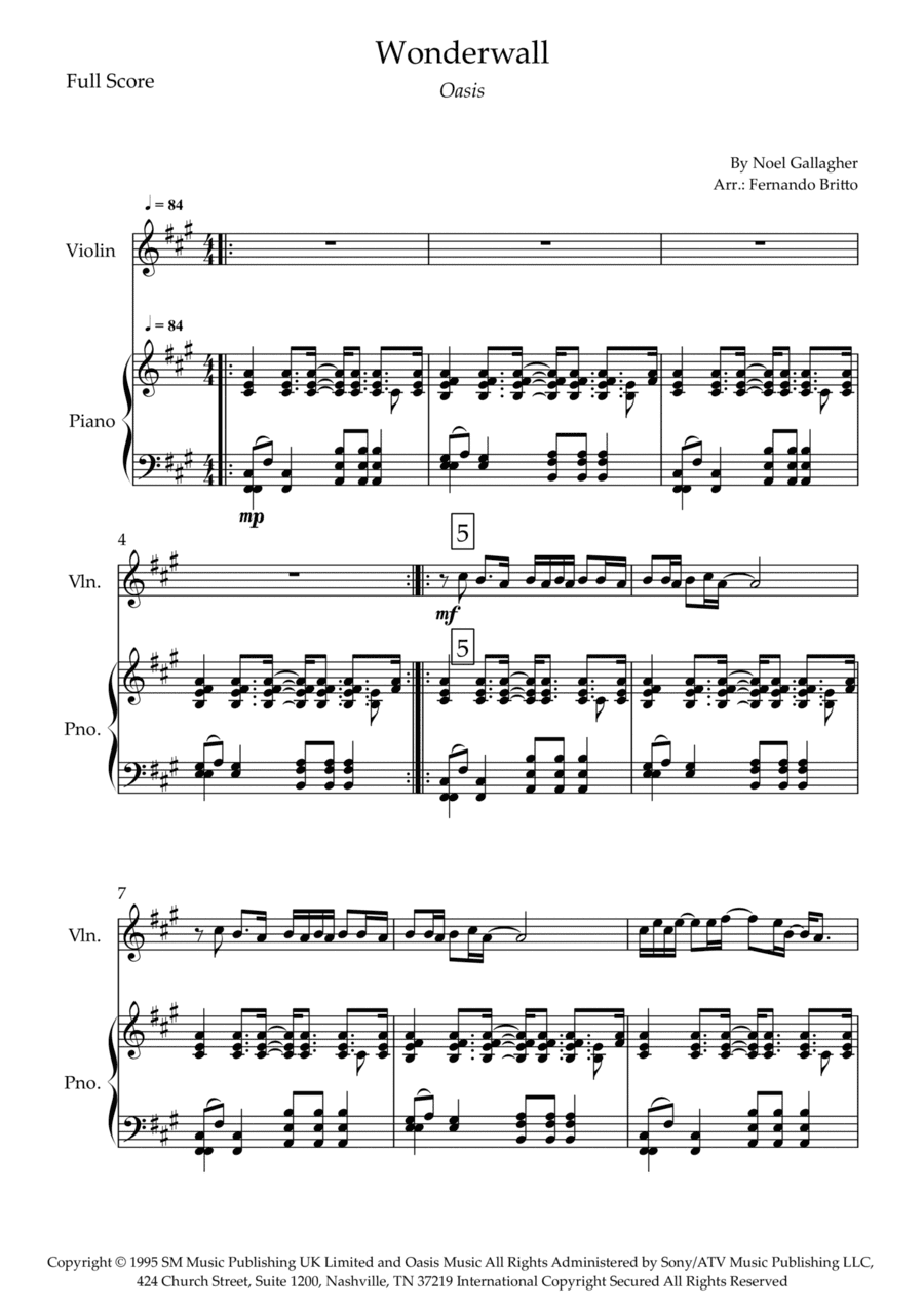 Wonderwall (arr. Fernando Britto)