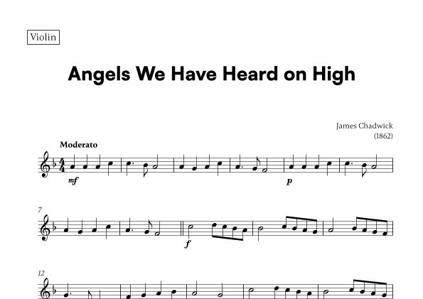 Angels we have heard on high (for Violin) (arr. Cadenza Editions)
