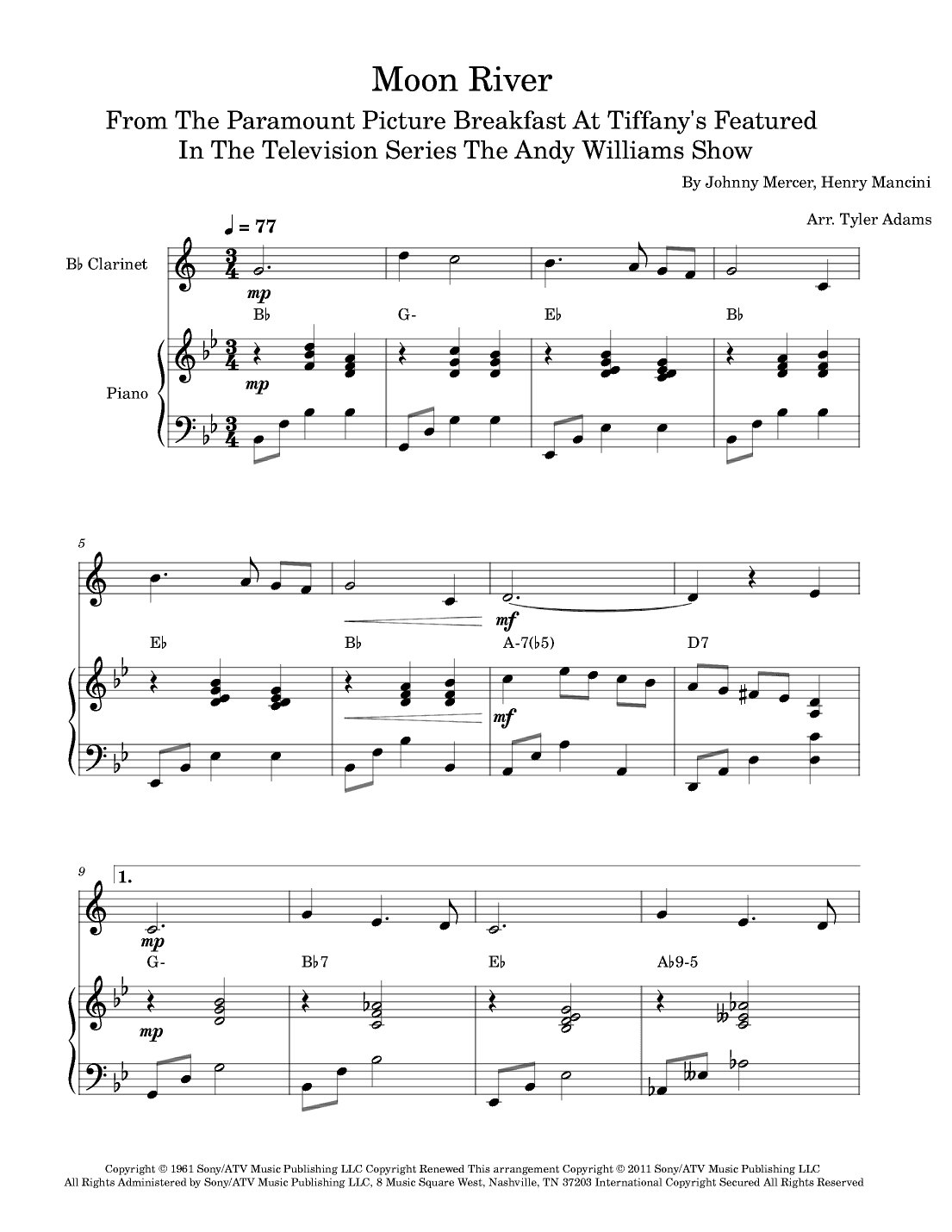 Moon River (arr. Tyler Adams)