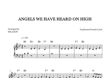 Angels We Have Heard on High | Christmas song | Piano | easy beginner | Chords (arr. Milanov)